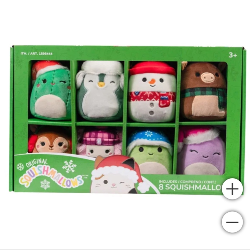 🆕 Squishmallows 4-inch Ornament Plush 8-pack Assorted Winter ❄️ ⛄️ 🧣